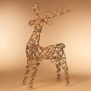 48" Animated Standing Buck Reindeer Lighted Christmas Yard Art Decoration Lights