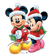 Disney Mickey & Minnie Mouse Christmas Standup Standee Cardboard Cutout