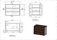 Architectural Millwork Shop Drawings for Wooden Cabinet Drawer