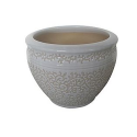 12 In. Embossed Ceramic Planter - White - Outdoor Living - Outdoor Decor - Planters