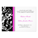 Wedding Invitation - Floral - Black/Pink