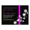 Black and Pink Flower Wedding Invitation