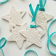 Embossed Clay Star Christmas Decorations.