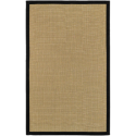 Tan and Black Cotton Border Rug (5' x 7'9)