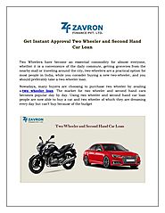 Get Instant Approval Two Wheeler and Second Hand Car Loan by zavronf - Issuu