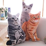 Soft Cat Pillow Orange & Grey & Black/White – catzzcorner