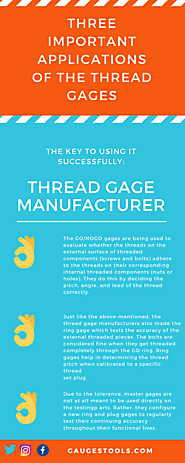 Three Important Applications Of Thread Gage