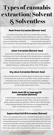 Types of cannabis extraction – Infographic by Intlcannabiscorp