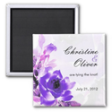 Purple Rose Wedding Save The Date Magnet