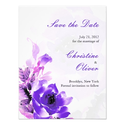 Purple Rose Wedding Save the Date Card