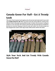 Canada Goose Fur Ruff - Get A Trendy Look