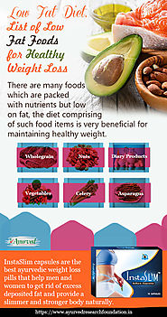 Low Fat Diet for Weight Loss Infographic, List of Healthy Low Fat Foods