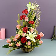 Beautiful Basket of Flowers - OyeGifts