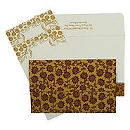 YELLOW MATTE FLORAL THEMED - SCREEN PRINTED WEDDING INVITATION : CW-810C - IndianWeddingCards