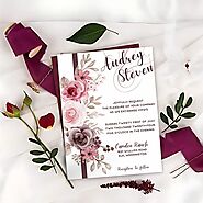 Ivory Matte Wedding Invitation: Floral-Feel