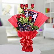 Buy / Send Chocolate Rose Bouquet Gifts online Same Day & Midnight Delivery across India @ Best Price | OyeGifts