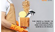 Major things to know before you hire housekeeping services in noida