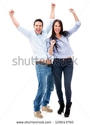 Happy couples celebrate success
