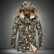 Camouflage Down Parkas Jackets Men's Hooded Coat Fur Collar – Shop IB