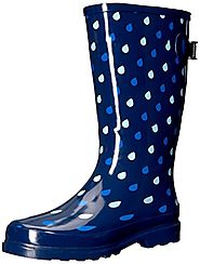 Western Chief Women's Waterproof Wide Calf Rain Boot, Blue, 9 W US