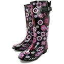 Spy Love Buy Megan Flat Wellies Wellington Wide Calf Knee High boots