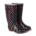 Extra Wide Calf Women's Rubber Rain Boots: Up to 20 Inch Calf - Spotty