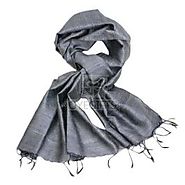 Order Grey Rawsilk Stole Online Same Day Delivery - OyeGifts.com