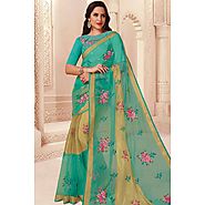 Green Saree With Silk Blouse