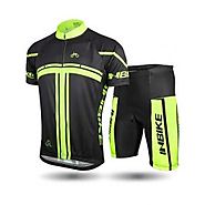 INBIKE Breathable Quick Drying Men's Short Sleeve Cycling Jersey Set with 3D Padded Shorts