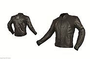 Details about  Black Motorcycle Brando Biker Quilted Soft Cowhide Leather Zip Up Stud Jacket