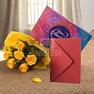 FLOWER HAMPER AND GREETING CARD