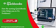 How Re-sorting QuickBooks Lists Helps you to Fix Problems?