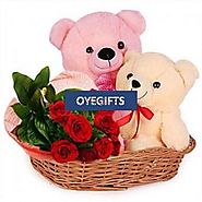 RED ROSES WITH TEDDY Same Day Delivery