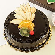 Chocolate N Fruit Duet Cake - Online Cake Delivery @ YuvaFlowers.com