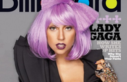 Top 10 Lady Gaga Hairstyles - Lady Gaga short purple hair.