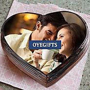 Buy Heart shape photo cake Online Same Day Delivery - OyeGifts.com