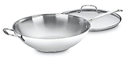 Cuisinart 726-38H Chef's Classic Stainless 14-Inch Stir-Fry Pan with Helper Handle and Glass Cover