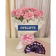 Buy Carnations And Chocolates Online - OyeGifts.com