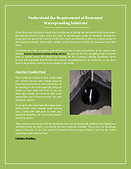 Understand the Requirement of Basement Waterproofing Solutions | edocr