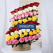 Decorated Layer Mix Roses Arrangement