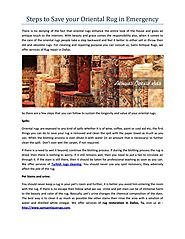 Steps to save your Oriental rug in Emergency by Sams Antique Rugs - Issuu