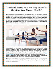 Tired and Tested Reasons Why Pilates is Great for Your Mental Health | edocr