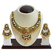 Buy Kundan Meenakari Necklace Online from MK Jewellers