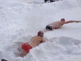 Snow Swimming in Duluth, MN