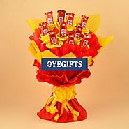 Bouquet of 10 KitKat Chocolates (13.2 gms each) in red and yellow paper packing