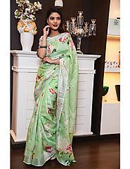 Green colour sarees online shopping