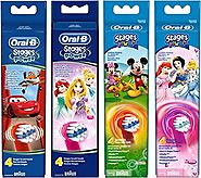 Oral B AEB10B4PRN Power Kids Stages Princess Replacement Toothbrush Heads - Pack of 4 - Annova UK