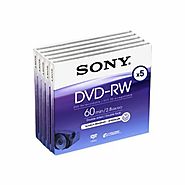 SONY DVD-RW 2.8GB 8cm 60min Rewritable Camcorder Mini DVD Disc Jewel Case Pack 5