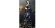 Prachi Desai Blue Designer Crop Top Lehenga TH51016 - 2