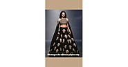 Bollywood Star Prachi Desai Cotton Silk Black Crop Top Lehenga BP0327